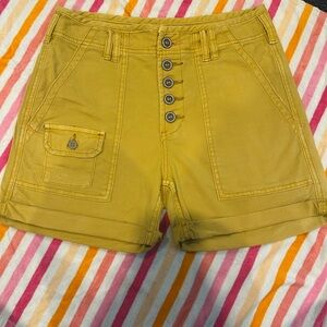 Pilcro Mustard Button-Up Women's Cargo Shorts